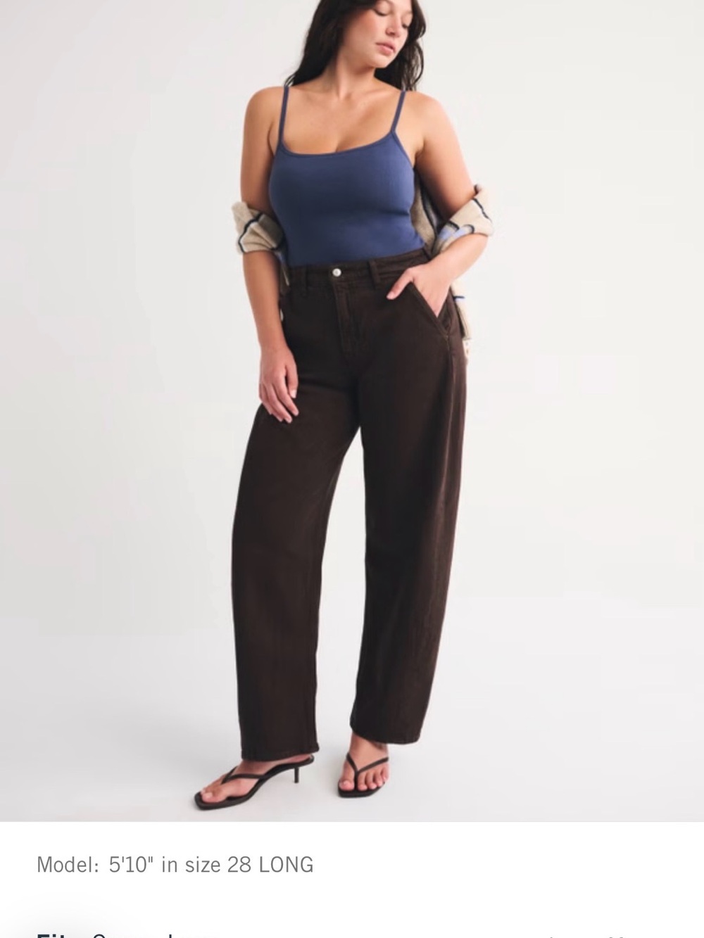 High-Rise Barrel Wide-Leg Women’s Jeans in Dark Brown